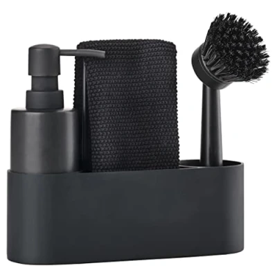 Immagine di Zone Denmark Kit di risciacquo, silicone/ceramica, nero, 22 cm