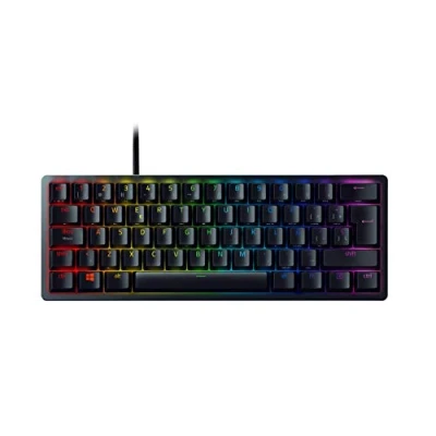 Immagine di Razer Huntsman Mini (Interruttore Viola) Tastiera da gaming con fattore di forma al 60% (Interruttori Ottico a Scatto, Copri Tasti PBT Doubleshot) Layout IT, Nero