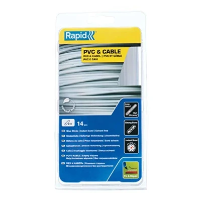 Immagine di Rapid 40107363 Colla in stick da 12 mm per PVC &amp;Cavi, Trasparente