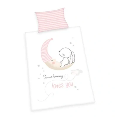 Immagine di Herding Set di Biancheria da Letto Reversibile per Bambini, Coniglietto, Copripiumino 100 x 135 cm, Federa 40 60 Flanella/Beaver