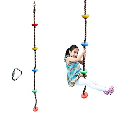 Immagine di 2 m corda da arrampicata altalena con pedane, sospesa ninja fodera accessorio