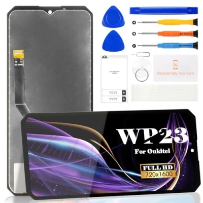 Immagine di Kit di riparazione per display LCD Oukitel WP23 Pro, sostituzione schermo touch digitizer (nero, senza cornice)