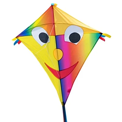 Immagine di CIM Grande aquilone SUPER DRACHEN Happy Eddy JOKER XL monofilo per bambini a partire da 6 anni 90x98 cm comprende corda 80 m e coda strisce