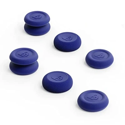 Immagine di Skull &amp; Co. Skin, CQC And FPS Thumb Grip Set Joystick cap Analog Stick for Nintendo Switch PRO Controller PS5 / PS4 Slim/PRO Neon Blue, 3Pairs(6pcs)