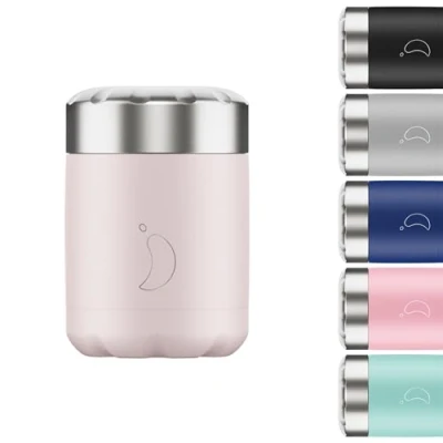 Immagine di Chilly&#039;s Contenitore Termico per Alimenti Riutilizzabile in Acciaio Inossidabile Doppia Parete d&#039; Isolamento Mantenere il Cibo Caldo o Freddo Splendore Rosa, 300ml