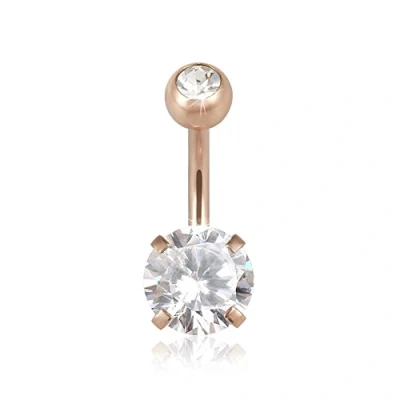 Immagine di GD GOOD.designs Piercing da ombelico in Acciaio chirurgico 316L, impermeabile, donna, con cristalli, inossidabile, Zirconia cubica