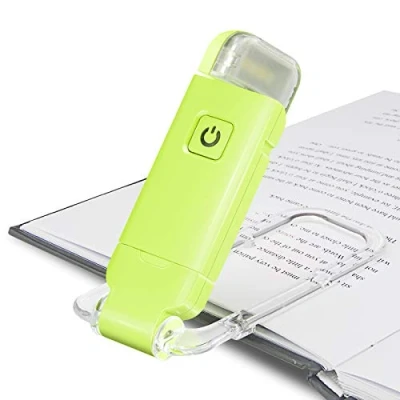 Immagine di HONWELL Lampada da Lettura, Luce per Lettura Libri a Letto Clip Ricaricabile, 3 livelli di luminosità Libro USB Ricaricabile Notte, E Reader, Bambino, Studio, Letto, Verde