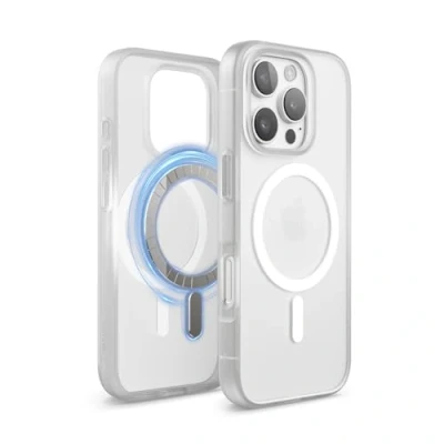 Immagine di elago Cover Magnetica Trasparente Ibrida Custodia Compatibile con iPhone 16 Pro 6.3 MagSafe, Tecnologia PC + TPU, Paraurti Antiurto (Matt Clear)