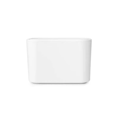 Immagine di Brabantia Mindset Contenitore per Rifiuti Ideale di Piccole Dimensioni Coperchio Basculante Rimovibile Antigraffio Resistente alla Corrosione White 8.5 x 15 10 cm