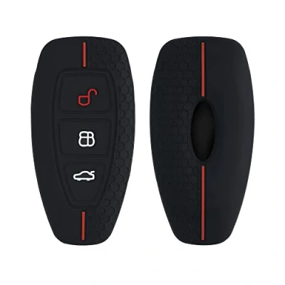Immagine di kwmobile Custodia Coprichiave Compatibile con Ford 3 tasti Keyless Go Cover Copri Telecomando Chiave Auto Chiavi Macchina nero/rosso