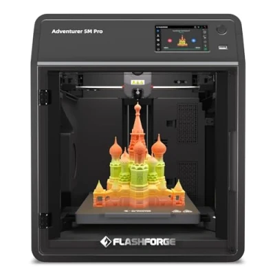 Immagine di Flashforge Adventurer 5M Pro stampante 3D, 3D ad alta velocità da 600 mm/s con livellamento automatico, ugello a cambio rapido, piastra PEI e doppio sistema di filtraggio, 220x220x220 mm
