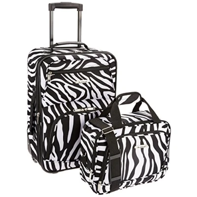 Immagine di Rockland Set di valigie verticali Softside moda, Zebra, Taglia unica, moda