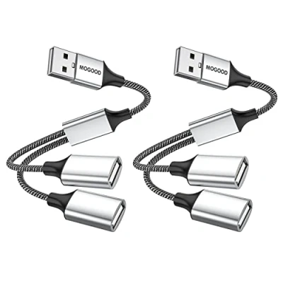 Immagine di MOGOOD cavo splitter USB Y adattatore Dual 2.0 di rete per carica/trasferimento dati Port Extender Hub Extra Multiport Data Split computer portatile/Mac/Auto