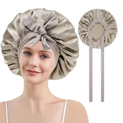 Immagine di Coubeau cuffia di seta per dormire le donne da notte con in al 100%, capelli la notte,