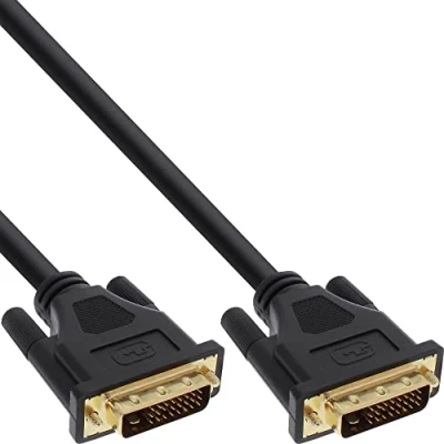 Immagine di InLine 20198 Cavo DVI D 24+1 Maschio a Maschio, PIN Dorati, Dual Link, 20M Nero