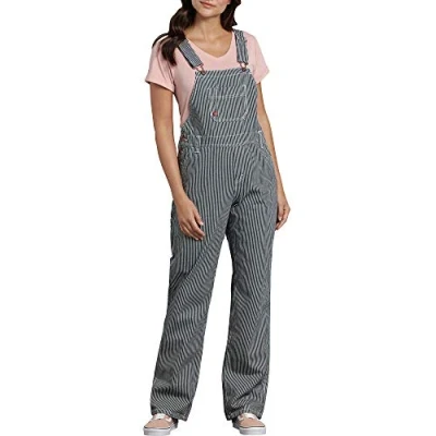 Immagine di Dickies Salopette Comoda Bib dal Taglio Dritto, RISCIACQUATO Hickory Stripe, L Donna
