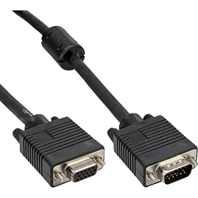 Immagine di InLine 20363 Cavo S VGA, Sub D 15PIN HD Femmina a Maschio, 10M, 1X Ferrite Nero