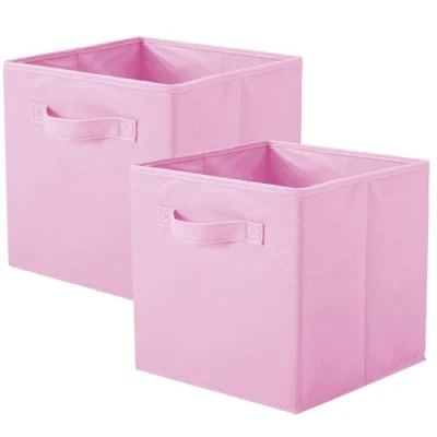 Immagine di Powerking Cestini portaoggetti, cubi portaoggetti pieghevoli in tessuto e cassetto per riporre gli oggetti stoffa armadio giocattoli (rosa, 2)