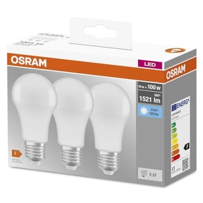 Immagine di OSRAM 4058075819559 LED (monocolore) ERP F (A G) E27 Forma di bulbo 13 W = 100 Bianco neutro (Ø x L) 60 mm 118 3 pz.