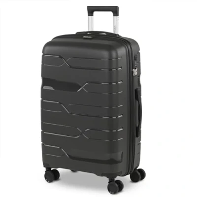 Immagine di ITACA Valigia Media da Viaggio Rigide. Trolley Medio con 4 Ruote Doppie Girevoli. Materiale PP Rigida in Offerta Resistente e Super Leggero Robusta 20 kg TSA, Grigio scuro