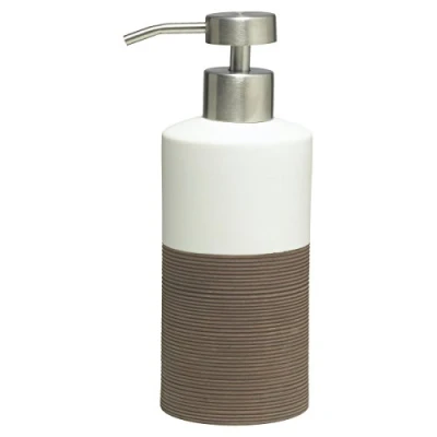 Immagine di Sealskin Doppio Distributore di Sapone, Porcellana, Marrone, 6.7 x 8.5 18 cm