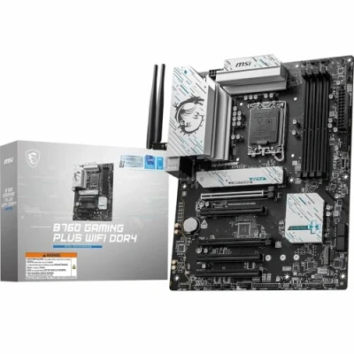 Immagine di MSI Scheda madre B760 GAMING PLUS WIFI DDR4, ATX Supporta processori Intel Core di 14a, 13a e 12a generazione, LGA 1700 DDR4 Memory Boost 5333+MHz/OC, 1x PCIe 4.0 x16, 2 x M.2 Gen4, 2.5G LAN,
