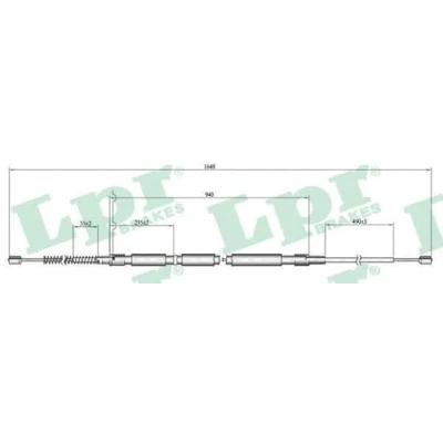Immagine di LPR C0811B Cavo Freno 1620/940 a tamburo SKODA: Octavia I Hatchback