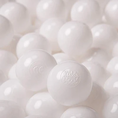 Immagine di KiddyMoon 100 ∅ 6CM Palline Morbide Colorate per Piscina Bambini Fatto in EU, Bianco