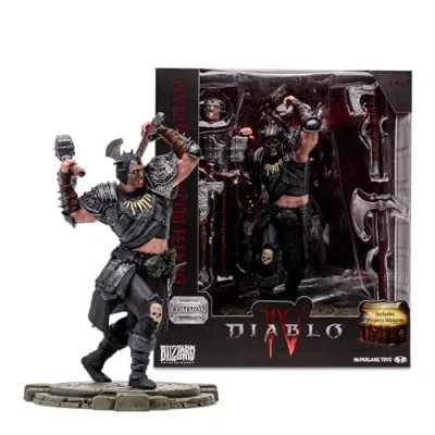 Immagine di McFarlane Toys Diablo IV Death Blow Barbarian Statuetta in posa scala 1:12, con testa intercambiabile, 4 armi, base espositiva e arma misteriosa, sfrutta il potere del barbaro