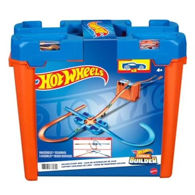 Immagine di Hot Wheels Track Builder Il Set delle Acrobazie Deluxe, Playset con Componenti Pista Assortiti, Giocattolo per Bambini 4+ Anni, GGP93