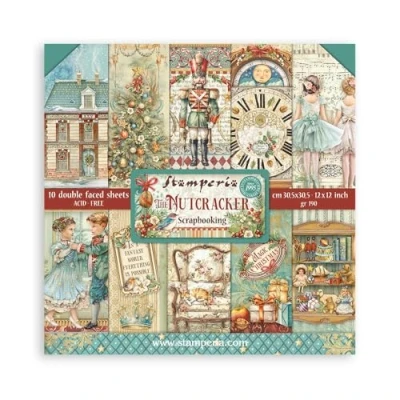 Immagine di Stamperia Scrapbook Paper Pad for Scrapbooks, Album, Card Making, Bullet Journals, and More, Acid Free, Double Sided, Perfect Hobbies, Crafts Gifting (The Nutcracker) (30,5 x 30,5 cm)