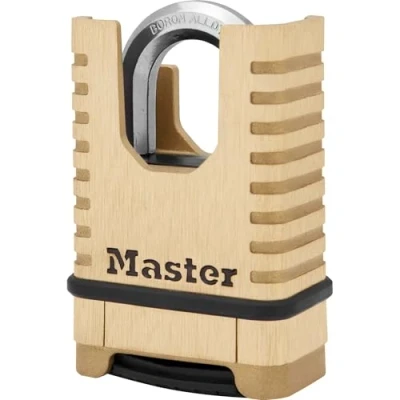 Immagine di Master Lock M1177EURD Ottone Massiccio [Archetto Chiuso][Lucchetto a Combinazione] antiruggine, ultraresistente e Impermeabile