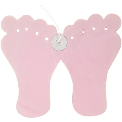 Immagine di Ghirlanda nascita rosa con piedini di neonato 6 metri