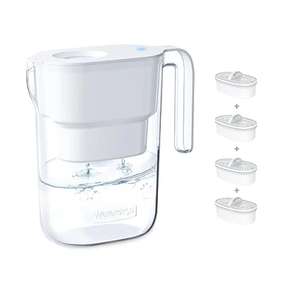 Immagine di Waterdrop Elfin NSF Certificato 2.5L Caraffa Filtrante per Frigorifero con 4x90 Giorni Filtro, Riduce Piombo, Fluoro, Cloro e Altro, Senza BPA, Bianco (Filtro di Ricambio: WD PF 01A Plus)