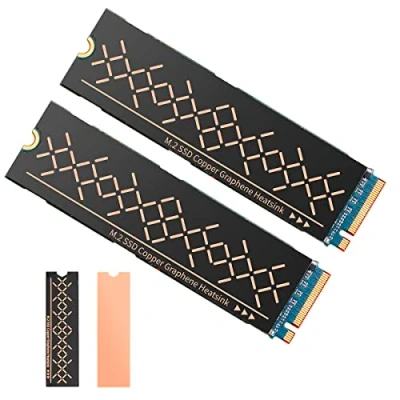 Immagine di DolDer dissipatore di calore in rame Heatsink Thermal Pad con copertura completa del rivestimento grafene per M.2 2280 SSD 2 pezzi