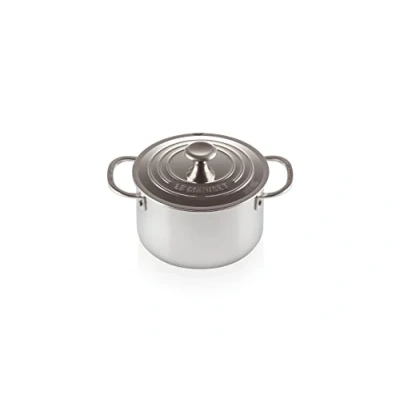 Immagine di Le Creuset Casseruola bordi alti con coperchio in acciaio inox, diameter 18 cm, Ghisa, Argento, 96600618000000