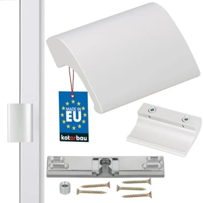 Immagine di KOTARBAU maniglia per porta del balcone, in alluminio, argento, sicura fumatori e porte, chiusura universale