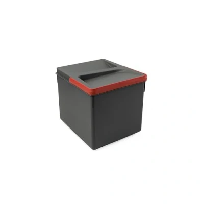 Immagine di Emuca Contenitori per cassetti da cucina con coperchio anti odore, H 216 mm (1 x 12 L), Grigio antracite Tecnoplastica