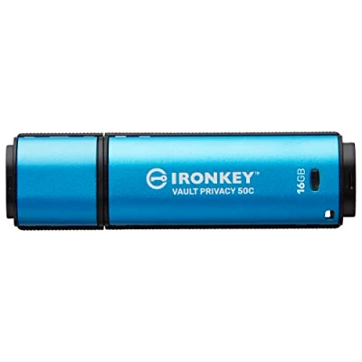 Immagine di Kingston IronKey Vault Privacy 50 FIPS 197 Type C con certificazione e crittografia XTS AES a 256 bit per la protezione dei dati IKVP50C/16GB