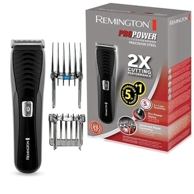 Immagine di Remington Tagliacapelli Lame in Acciaio Inox Indicatore di carica LED, 17 impostazioni lunghezza + 2 pettini accessori, funzionamento a rete batteria, litio, ProPower HC7110