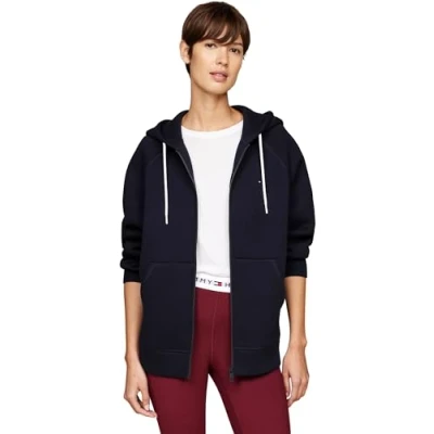Immagine di Tommy Hilfiger Donna Felpa con Cappuccio e Zip Oversize, Blu (Desert Sky), M