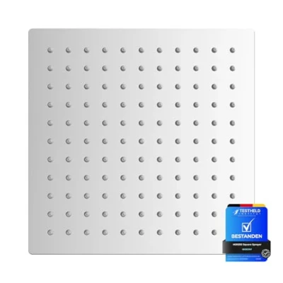 Immagine di Ibergrif M20292 Soffione Doccia a Pioggia, 20 x CM, Docce Fisso Quadrato, Acciaio, Cromo