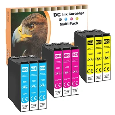 Immagine di D&amp;C 9x Cartucce d&#039;inchiostro compatibili con Epson 603 XL per Expression Home XP 2100 Series 2105 3100 3105 4100 4105 WorkForce WF 2810DWF 2830DWF 2835DWF 2850