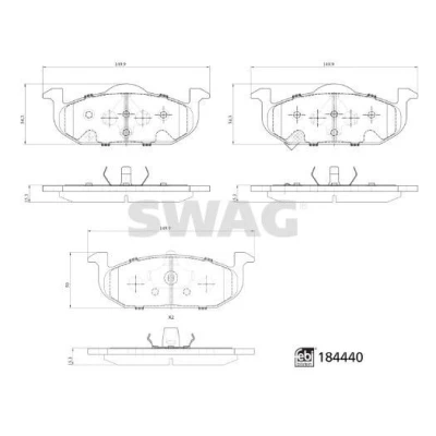 Immagine di SWAG 33 10 9374 Kit pastiglie freno Assale anteriore con segnalatore acustico usura