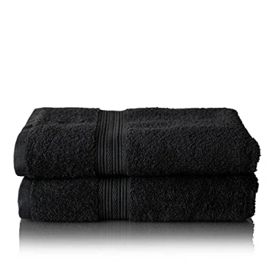 Immagine di Glart Set di asciugamani premium in spugna,composto da 2 teli doccia 70x140 cm, nero