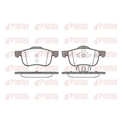 Immagine di REMSA 0713.00 Kit pastiglie freno Assale anteriore con foglio adesivo accessori, molla VOLVO: XC90 I, V70 2, S60 I