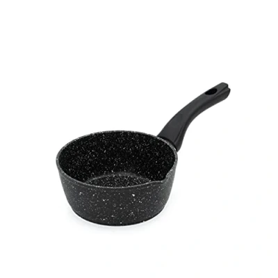 Immagine di Blackmoor Pentola per il Latte da 16 cm/Rivestimento Antiaderente/Manico Cool Touch/Caratteristiche Unico Beccuccio Versatore/Induzione, a Gas ed Elettrici/Nero