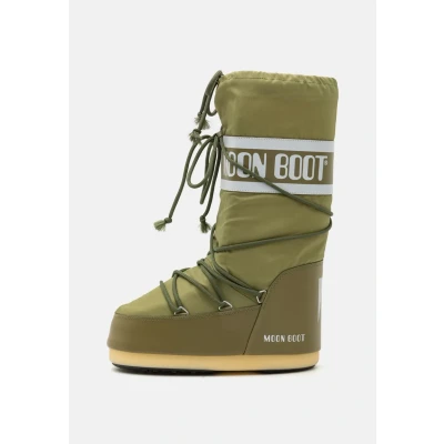 Immagine di Moon Boot ICON Unisex Stivali con i lacci, Taglia: 42 44, Khaki Finta pelle / tessuto