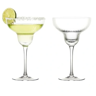 Immagine di Anton Studio Designs Empire, bicchieri da Margarita fatti a mano, perfetti per margarita, daiquiris, pina colada o dessert, 400 ml, trasparenti, set di 2 eleganti cocktail