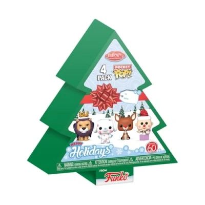 Immagine di Funko Pocket Pop! Rudolph Tree Holiday Box The Red Nosed Reindeer Portachiavi Mini Figura in Vinile da Collezione Novità Riempitivi per Calze Idea Regalo Minifigure
